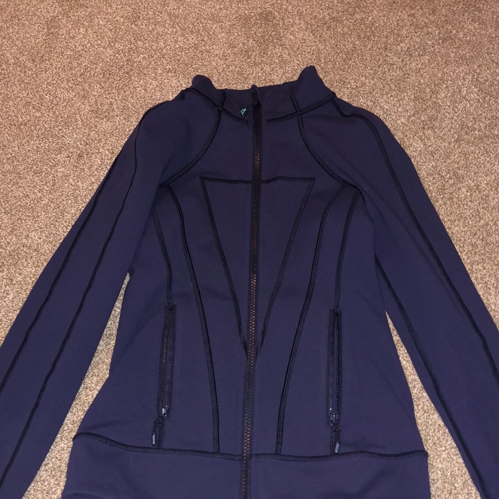Ivivva girl zip up jacket navy size 10